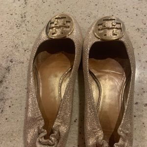 Gold Tory Burch Flats